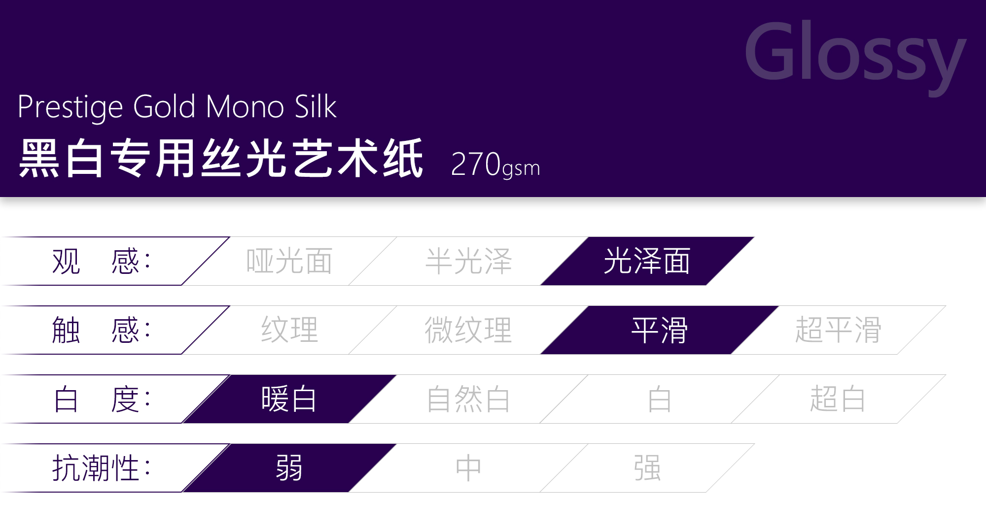 黑白专用丝光艺术纸  Prestige Gold Mono Silk